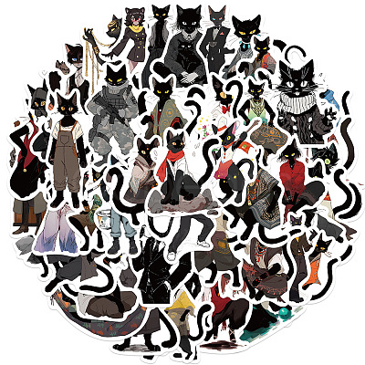 Cat Theme PVC Cartoon Sticker Labels PW-WG93669-01-1