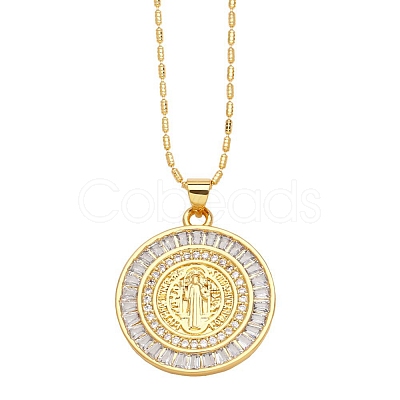 Brass Micro Pave Cubic Zirconia Pendant Necklaces PW-WG68744-03-1