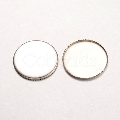 Tarnish Resistant 316 Surgical Stainless Steel Milled Edge Bezel Cups STAS-K099-01-18mm-P-1