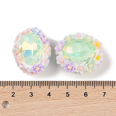 Handmade Luminous Polymer Clay Glass Rhinestone Beads CLAY-H003-05D-1