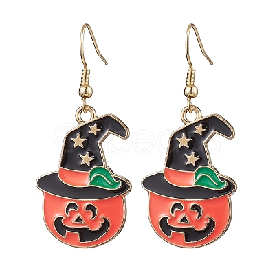 3Pairs 3 Styles Halloween Alloy Enamel Dangle Earrings EJEW-JE05823-1