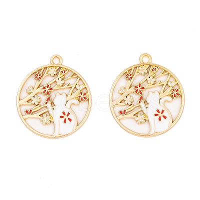 Rack Plating Alloy Enamel Pendants FIND-A040-07A-01G-1