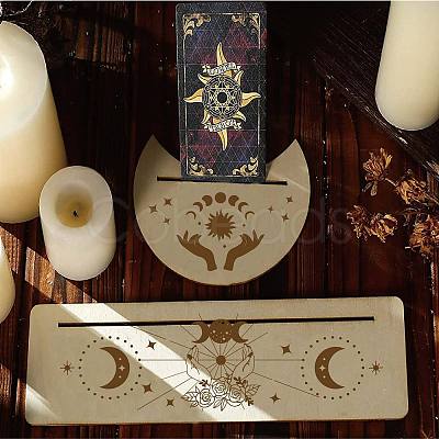 Gorgecraft 2Pcs 2 Style Natural Wood Card Stand for Tarot DJEW-GF0001-33E-1