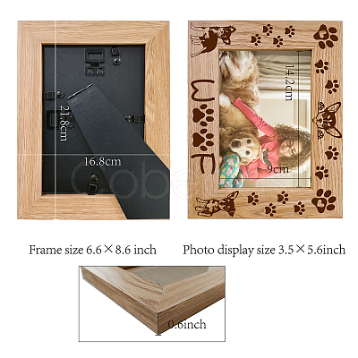 Natural Wood Photo Frames AJEW-WH0292-019-1