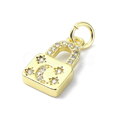 Brass Micro Pave Claer Cubic Zirconia Charms KK-H475-50G-06-1