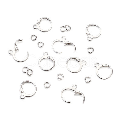 Pandahall Brass Huggie Hoop Earring Findings & Open Jump Rings KK-TA0007-84B-S-1