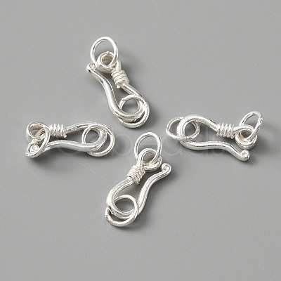 925 Sterling Silver S-Hook Clasps FIND-WH0114-71B-1