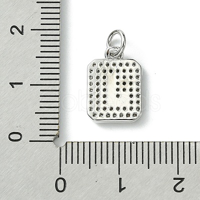 Rack Plating Brass Micro Pave Clear Cubic Zirconia Charms KK-G501-01J-P-1