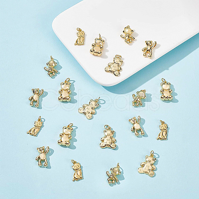 BENECREAT 20Pcs 5 Style Brass Pendants KK-BC0008-08-1