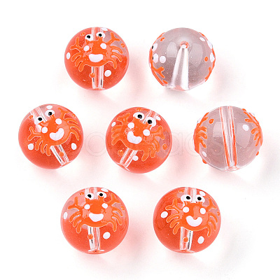 Transparent Handmade Lampwork Beads LAMP-T011-32A-1