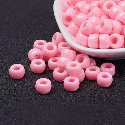 Opaque Acrylic European Beads PL338-6-1