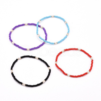 Glass Seed Beads Stretch Bracelets BJEW-JB06294-1