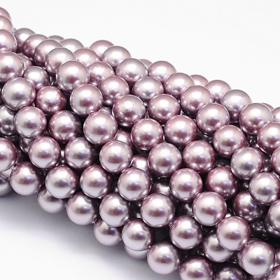 Shell Pearl Beads Strands BSHE-E008-8mm-01-1