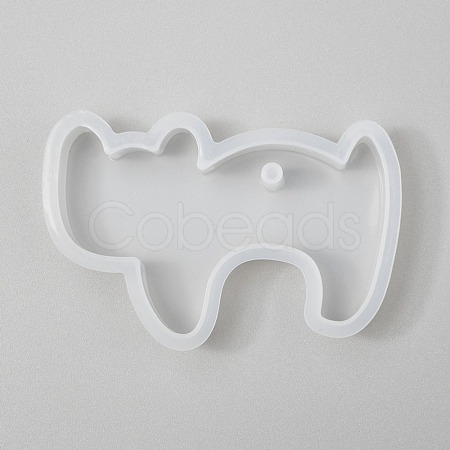 Halloween DIY Cat Shape Pendant Silicone Molds X-DIY-P006-46-1