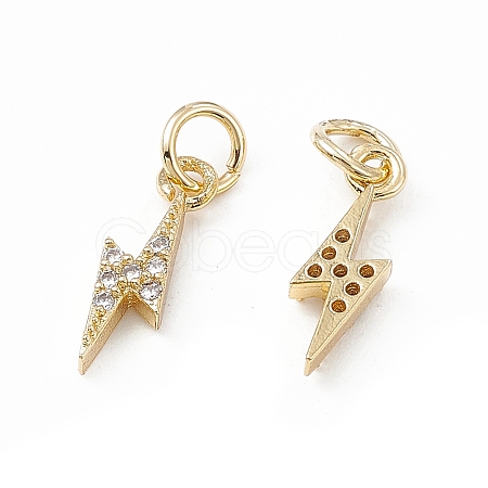 Brass Micro Pave Cubic Zirconia Charms KK-E068-VB224-1