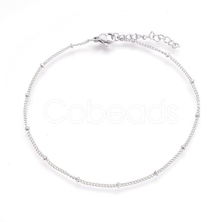 304 Stainless Steel Curb Chain Anklets AJEW-P069-05P-1