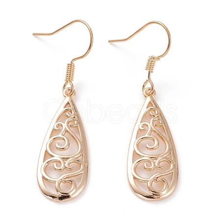 Brass Dangle Earrings EJEW-B002-02G-1