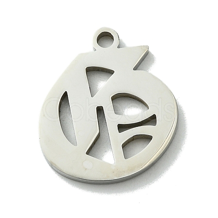 Non-Tarnish 201 Stainless Steel Pendants STAS-B055-01P-O-1