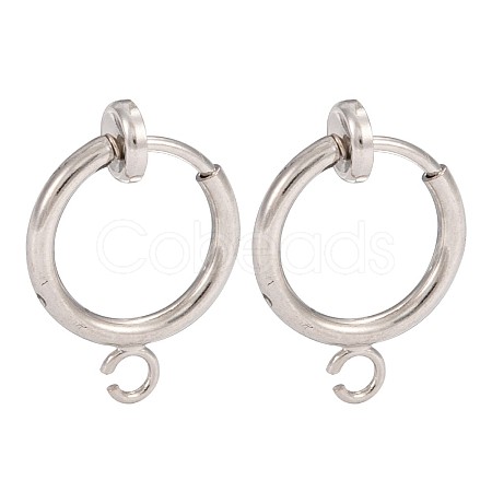 Brass Clip-on Hoop Earring Findings X-KK-P102-01P-1