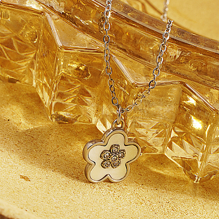 Flower Stainless Steel Pendant Necklaces for Women XG0205-2-1