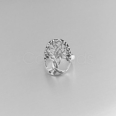 Tree of Life Brass Finger Rings FIND-PW0020-05AS-1