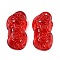 Spray Painted Imitation Jade Glass Beads, Red, 30x15.5x8.5mm, Hole: 1.6mm