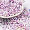 Baking Paint Glass Seed Beads, Round Hole, Peanut, Orchid, 6~6.5x3~3.5x3~3.5mm, Hole: 1~1.2mm, about 4500pcs/pound