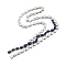 Brass Micro Pave Cubic Zirconia Necklaces, Teardrop, Dark Blue, 19.33 inch(491mm)