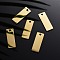 Ion Plating(IP) 304 Stainless Steel Pendants, Manual Polishing, Blank Stamping Tags, Rectangle, Real 18K Gold Plated, 25x9x1.8mm, Hole: 1.4mm