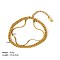 Simple Stainless Steel Chain Multi-strand Bracelets for Summer Beach, Real 18K Gold Plated, 6-3/4 inch(17cm), 2~4mm