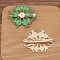 Alloy with Enamel Alligator Hair Clips Finding, Flower, Green, 50x40mm, 10pcs/set