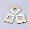 Resin & Wood Pendants, Rhombus, Creamy White, 37x37x3mm, Hole: 2mm