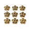 Tibetan Style Alloy Bead Caps, Flower, 5-Petal, Antique Golden, Lead Free & Cadmium Free, 10x3mm, Hole: 2mm