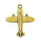 Alloy Pendants, Cadmium Free & Lead Free, Airplane Charm, Antique Golden, 44.5x37x3mm, Hole: 3.5mm, about 322pcs/1000g