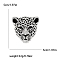 Head of Leopard Rhinestone Pins, Alloy Brooches for Unisex Gift, Platinum, 50x50mm