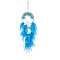 Retro Style Iron & Synthetic Turquoise Pendant Hanging Decoration, Woven Net/Web with Feather Wall Hanging Wall Decor, 160mm