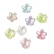 Transparent ABS Plastic Beads Cap, AB Color Plated, 5-Petal Flower, Mixed Color, 11.5x11.5x2.5mm, Hole: 1.4mm, about 3125pcs/500g