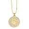 Brass Micro Pave Cubic Zirconia Pendant Necklaces, Virgin, 16.54 inch(42cm), Pendant: 31x23mm