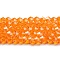 Transparent Electroplate Glass Beads Strands, Pearl Luster Plated, Faceted, Bicone, Orange, 4x4mm, Hole: 0.8mm, about 82~85pcs/strand, 12.01~12.2 inch(30.5~31cm)