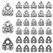 DICOSMETIC 30Pcs 3 Styles Tibetan Style Alloy Pendants, Heart, Antique Silver, 26x22.5x1.5mm, Hole: 1.8mm, 10pcs/style