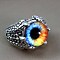 Dragon Eye Men's Fashion Ring Zinc Alloy Hip-hop Ring, Colorful, Antique Silver, show in picture