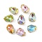 Brass Glass Rhinestone Sew on Rhinestones, Teardrop, Faceted, Mixed Color, Golden, 10x7.5x5.5mm, Hole: 0.8mm