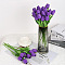 Plastic Artificial  Flower,  For DIY Wedding Bouquet, Party Home Decoration, Tulip, Blue Violet, 330x60mm, 10pcs/set