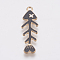 Zinc Alloy Enamel Pendants, Fishbone, Golden, Black, 35x11x1.2mm, Hole: 1.8mm