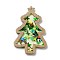 Christmas Theme Opaque Printed Acrylic Pendants, Christmas Tree, Colorful, 39.5x25.5x2.5mm, Hole: 1.2mm