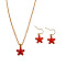 Alloy Enamel Pendant Necklaces & Dangle Earrings Sets for Women, Star, 400mm