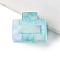 Acrylic Rectangle Claw Hair Clips, Hair Accessories for Women & Girls, Cyan, 48x45x39mm