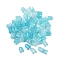 Transparent Acrylic Beads Caps, Flower, Cyan, 11.5x10mm, Hole: 2.8mm, 2000pcs/500g