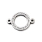 304 Stainless Steel Crystal Rhinestone Connector Charms, Ring Links, Stainless Steel Color, 16x23x2mm, Hole: 1.6mm