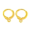 Brass Huggie Hoop Earring Findings, Golden, 14.5x12.5mm, Pin: 0.8mm, Hole: 2mm